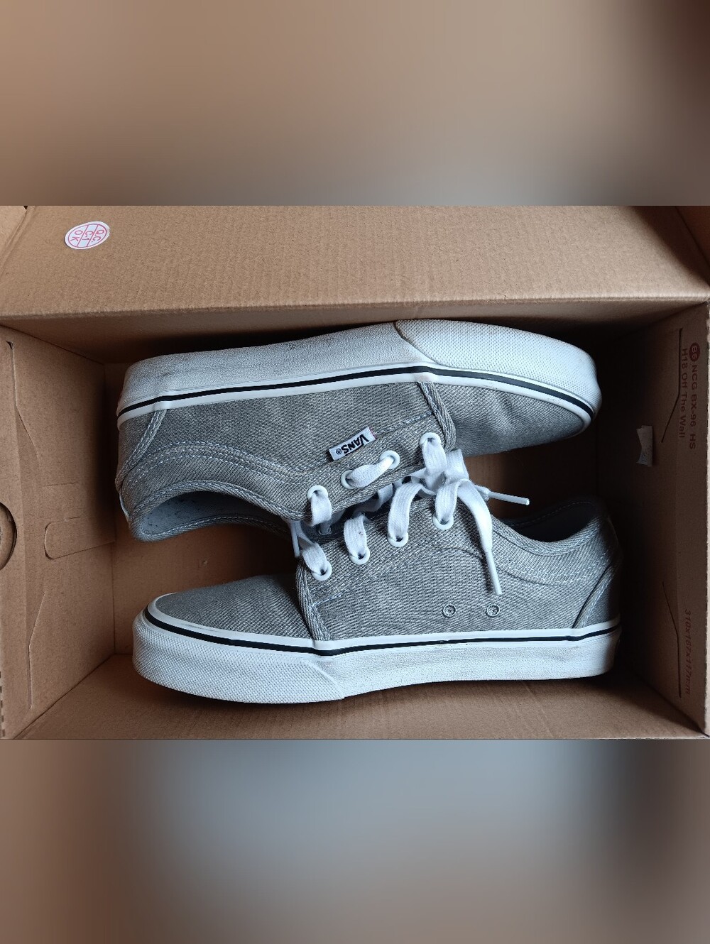 Vans Men’s Chukka Low Gray And White Denim Shoes